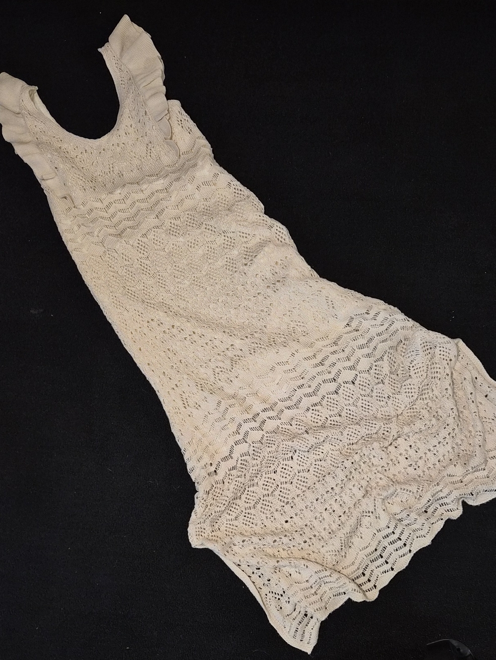 Cream Crochet Knit Maxi